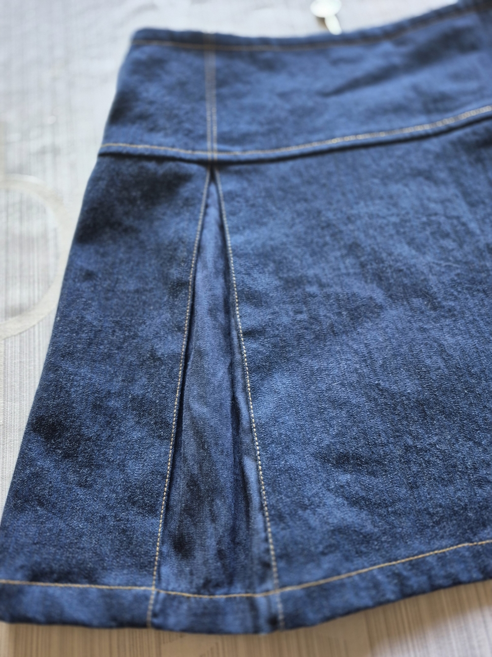 Custo Barcelona Denim A-Line Mini Skirt with Graphic Panel - Blue - Picture 6 of 8